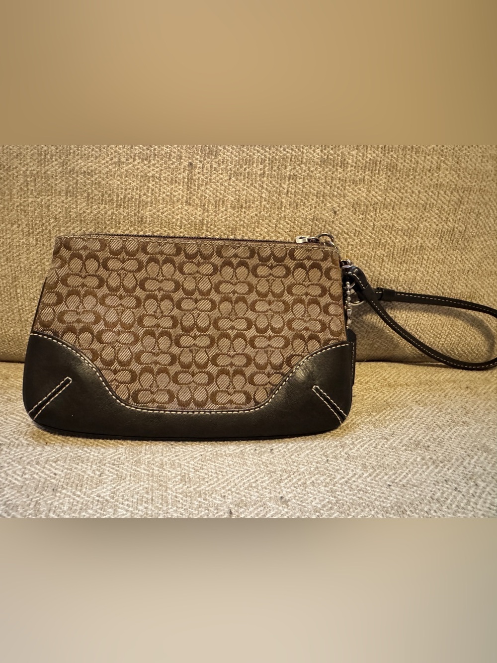 Coach Small Brown Zip Pouch Wallet